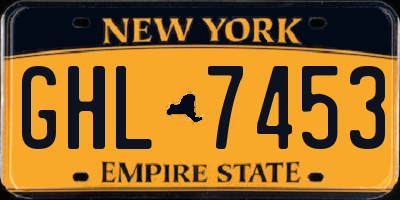 NY license plate GHL7453