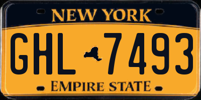 NY license plate GHL7493