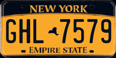 NY license plate GHL7579