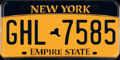 NY license plate GHL7585
