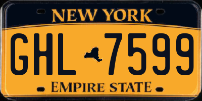 NY license plate GHL7599
