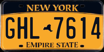 NY license plate GHL7614