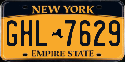 NY license plate GHL7629