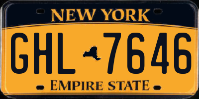 NY license plate GHL7646