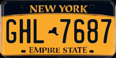 NY license plate GHL7687