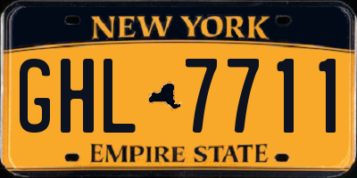 NY license plate GHL7711
