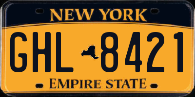 NY license plate GHL8421