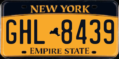 NY license plate GHL8439