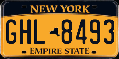 NY license plate GHL8493