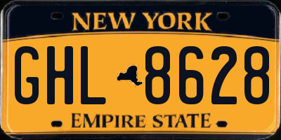 NY license plate GHL8628