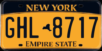 NY license plate GHL8717