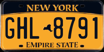NY license plate GHL8791