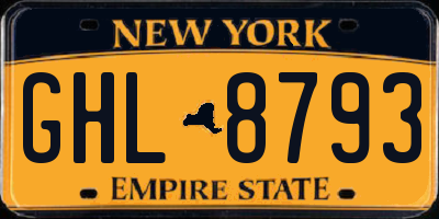 NY license plate GHL8793