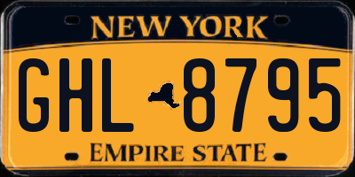 NY license plate GHL8795