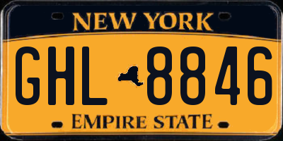 NY license plate GHL8846