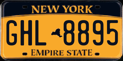 NY license plate GHL8895