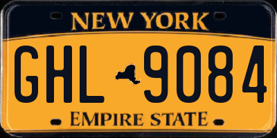 NY license plate GHL9084