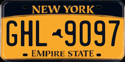 NY license plate GHL9097