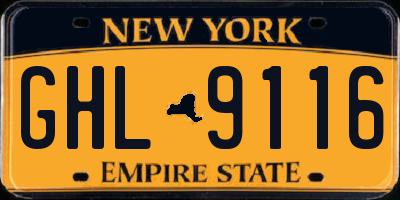 NY license plate GHL9116