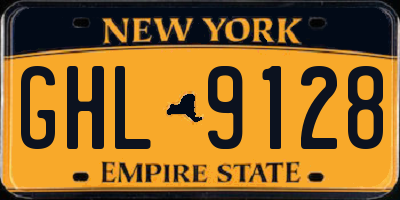 NY license plate GHL9128