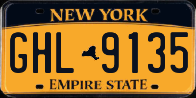 NY license plate GHL9135