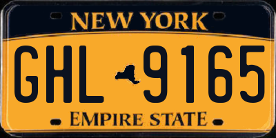NY license plate GHL9165
