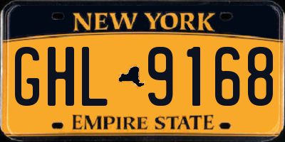 NY license plate GHL9168