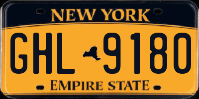 NY license plate GHL9180