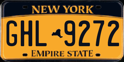 NY license plate GHL9272