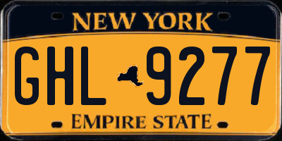 NY license plate GHL9277