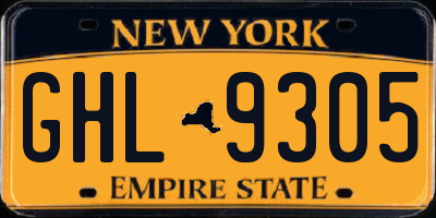NY license plate GHL9305