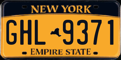 NY license plate GHL9371