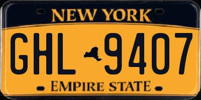 NY license plate GHL9407