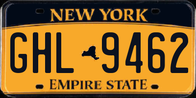 NY license plate GHL9462