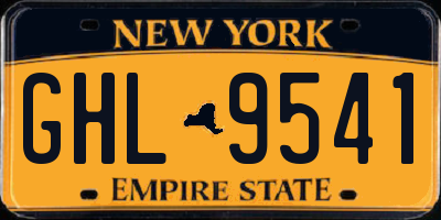 NY license plate GHL9541