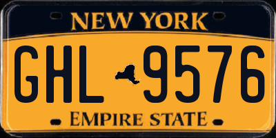 NY license plate GHL9576