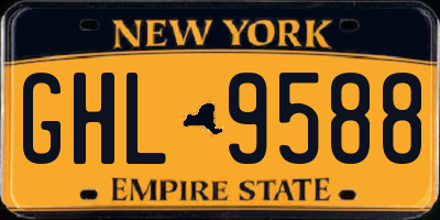 NY license plate GHL9588