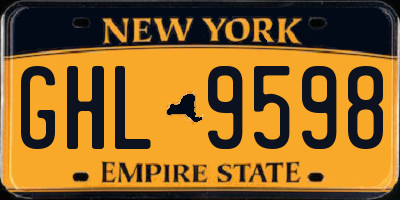 NY license plate GHL9598