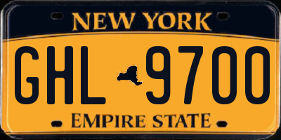 NY license plate GHL9700
