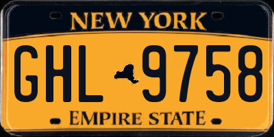 NY license plate GHL9758