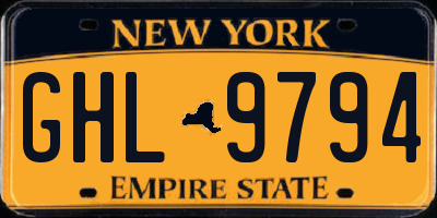 NY license plate GHL9794