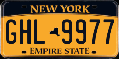 NY license plate GHL9977