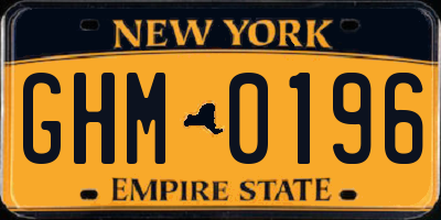 NY license plate GHM0196