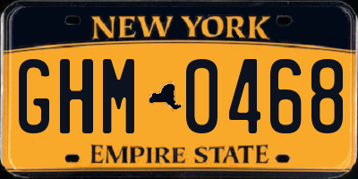 NY license plate GHM0468
