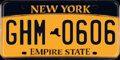 NY license plate GHM0606