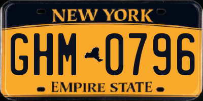 NY license plate GHM0796