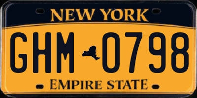 NY license plate GHM0798