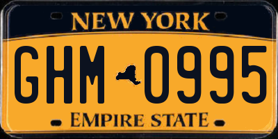 NY license plate GHM0995