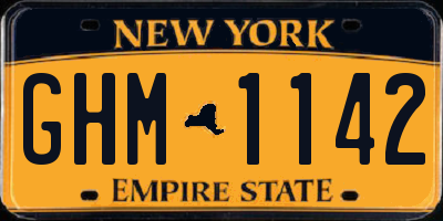 NY license plate GHM1142