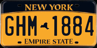 NY license plate GHM1884